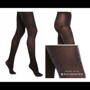 New Anne Klein Black Metallic Sparkle Tights XXL